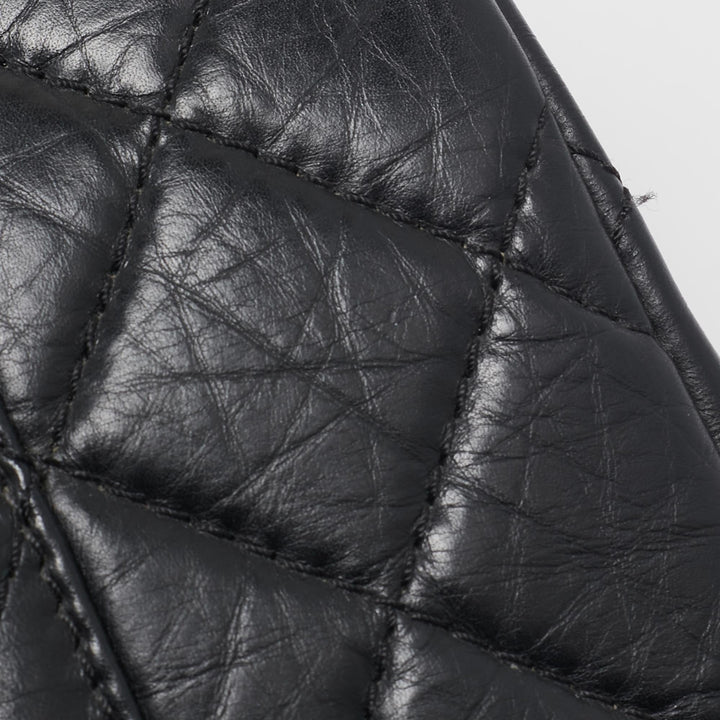 Chanel Black Quilted Aged Leather Reissue 2.55 Classic 227 New Bag
