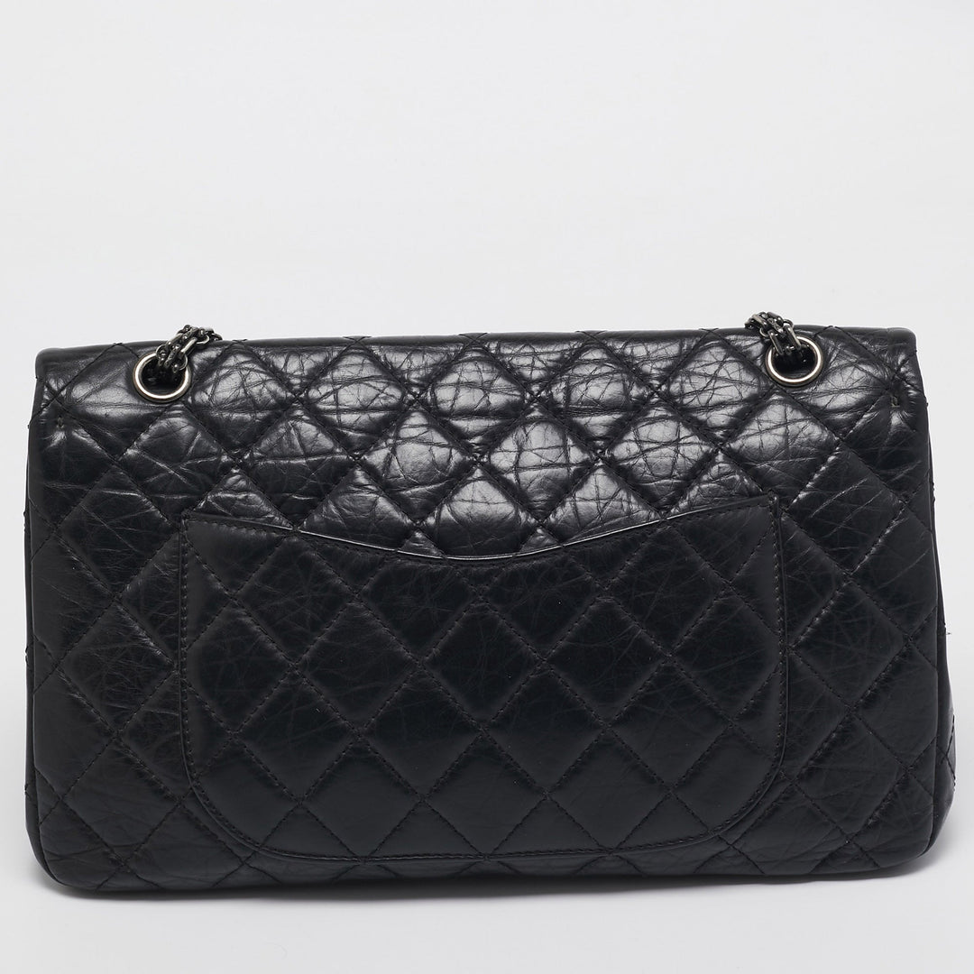 Chanel Black Quilted Aged Leather Reissue 2.55 Classic 227 New Bag