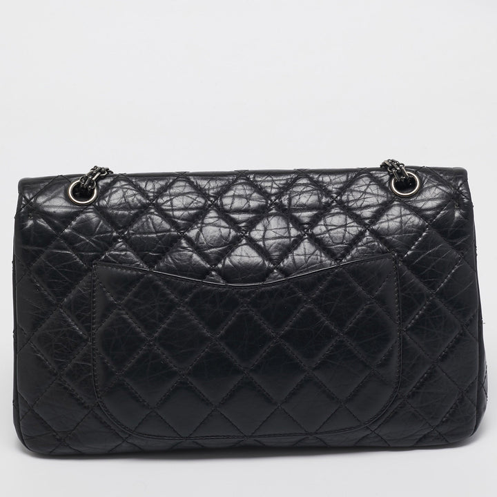 Chanel Black Quilted Aged Leather Reissue 2.55 Classic 227 New Bag