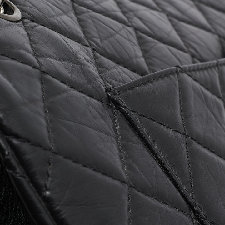 Chanel Black Quilted Aged Leather Reissue 2.55 Classic 227 New Bag