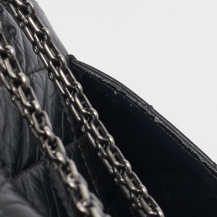 Chanel Black Quilted Aged Leather Reissue 2.55 Classic 227 New Bag