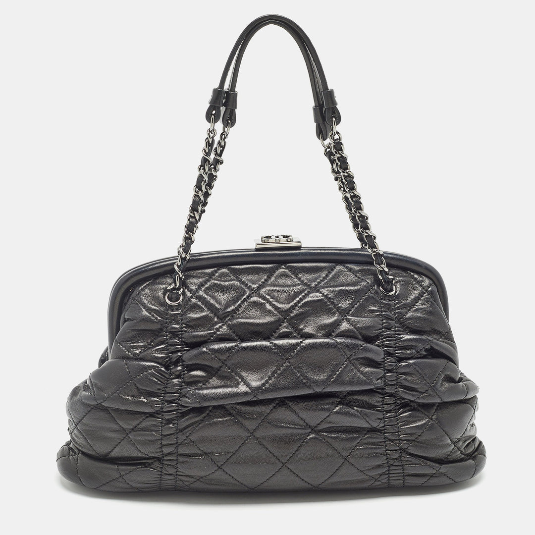 Chanel Black Quilted Leather Sharpei Frame Bag