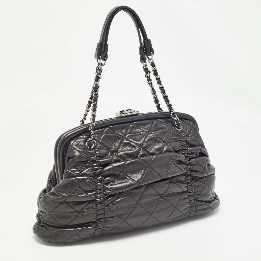 Chanel Black Quilted Leather Sharpei Frame Bag