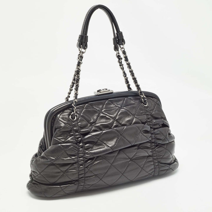 Chanel Black Quilted Leather Sharpei Frame Bag