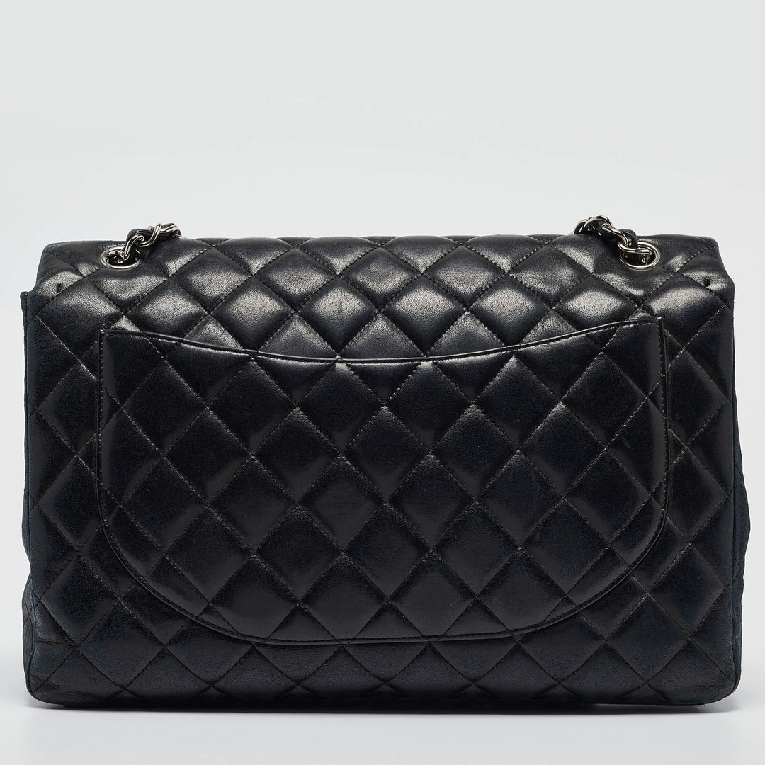 Chanel Black Quilted Leather Maxi Classic Single New Bag