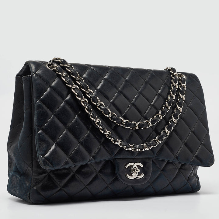 Chanel Black Quilted Leather Maxi Classic Single New Bag