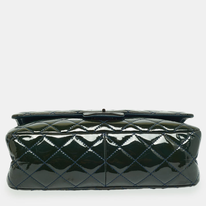 Chanel Teal Quilted Patent Leather Classic 227 Reissue 2.55 New Bag