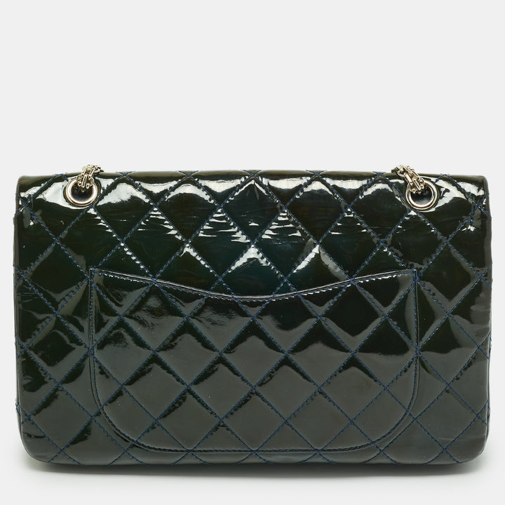 Chanel Teal Quilted Patent Leather Classic 227 Reissue 2.55 New Bag