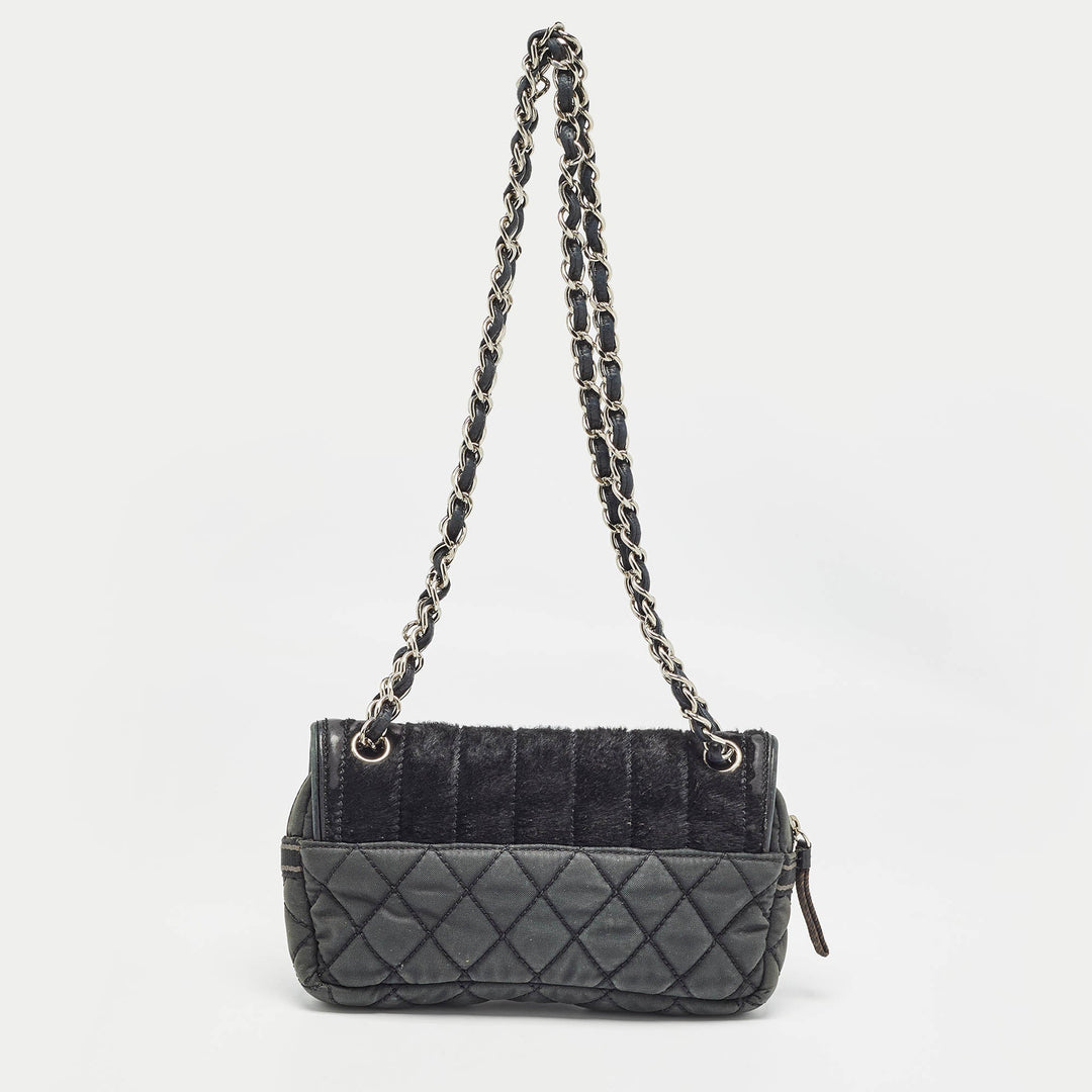 Chanel Black Quilted Nylon and Leather Sport Line Camera New Bag