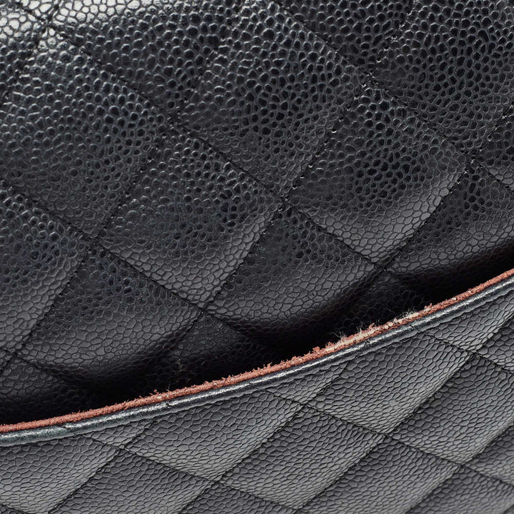 Chanel Black Quilted Caviar Leather Maxi Classic Double New Bag