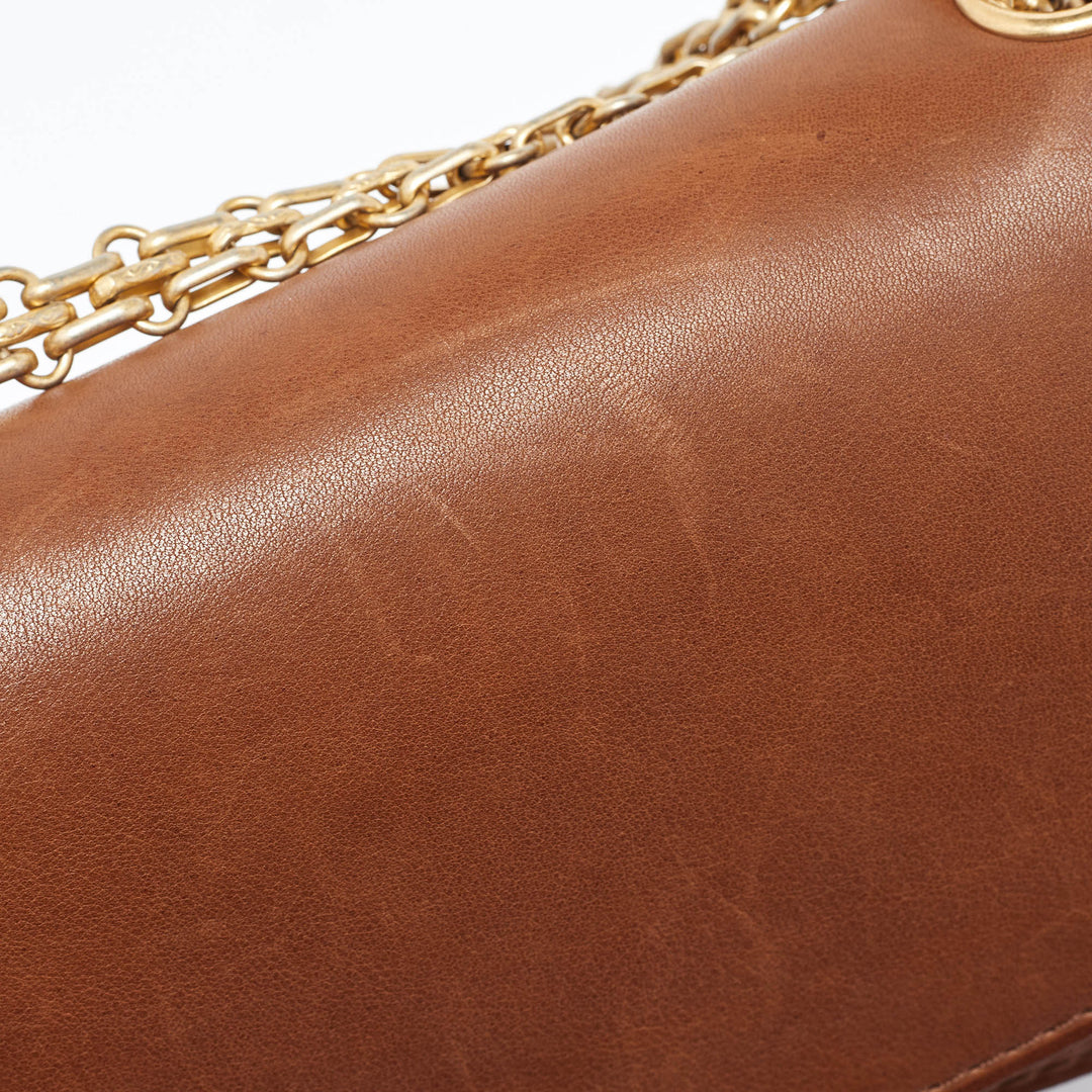 Chanel Brown Leather Nude Reissue 2.55 Medals 226 New Bag