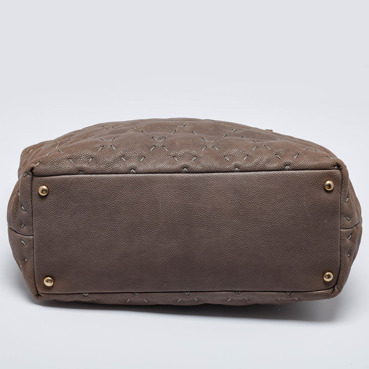 Chanel Brown Quilted Caviar Leather Wild Stitch Tote