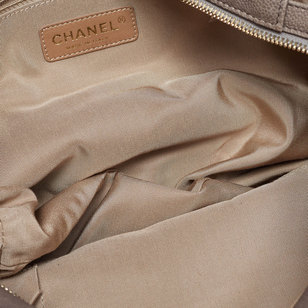 Chanel Brown Quilted Caviar Leather Wild Stitch Tote