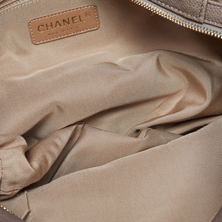 Chanel Brown Quilted Caviar Leather Wild Stitch Tote