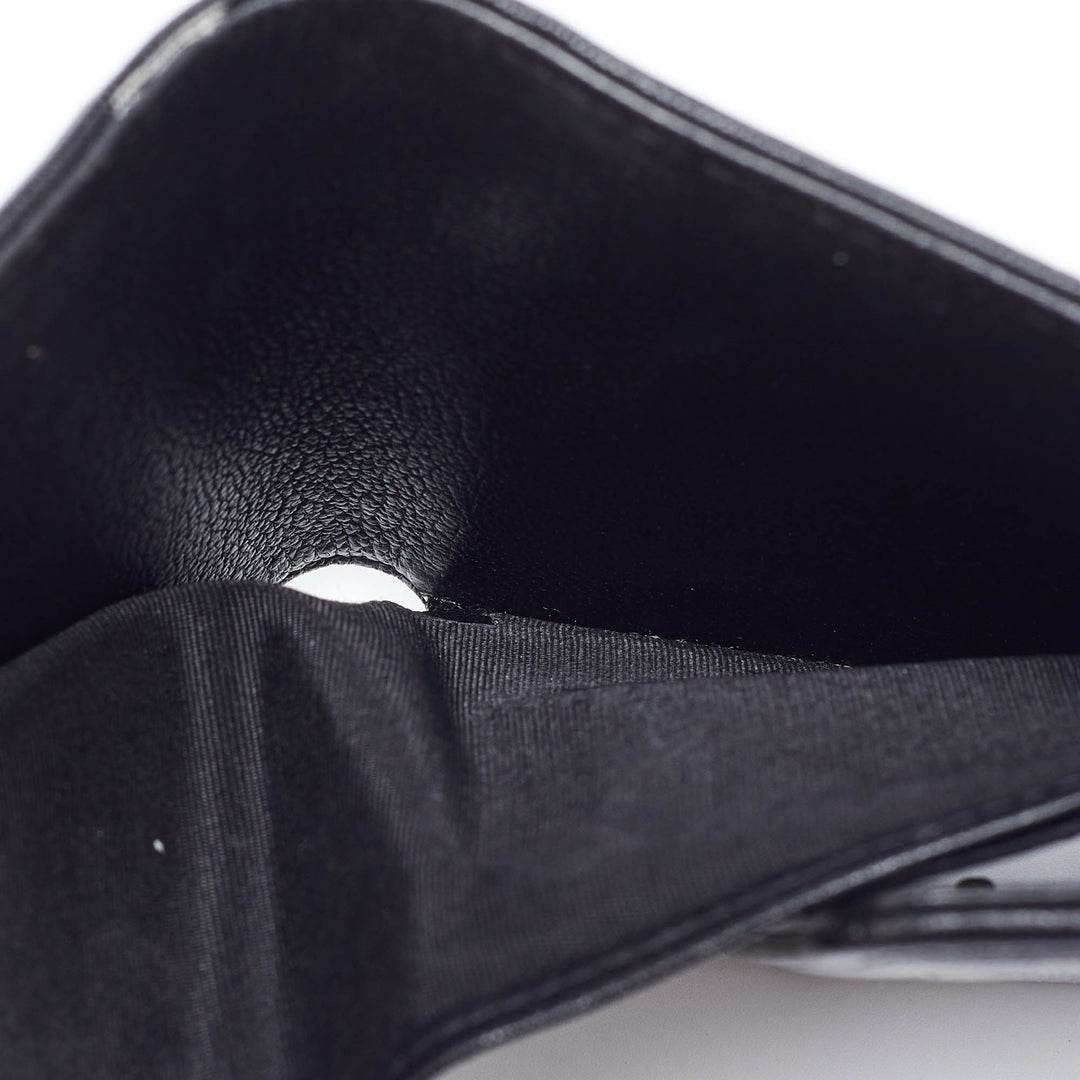 Chanel Black Leather Timeless CC New Trifold Wallet
