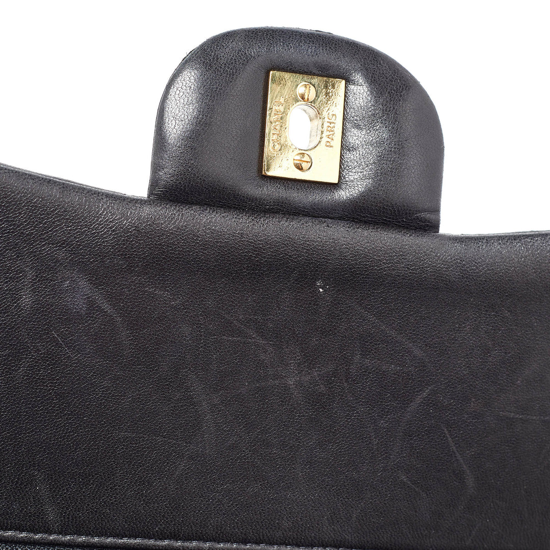 Chanel Black Quilted Leather Jumbo Classic Double New Bag