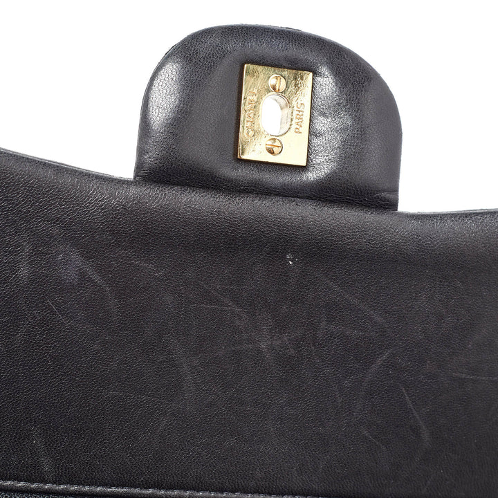 Chanel Black Quilted Leather Jumbo Classic Double New Bag