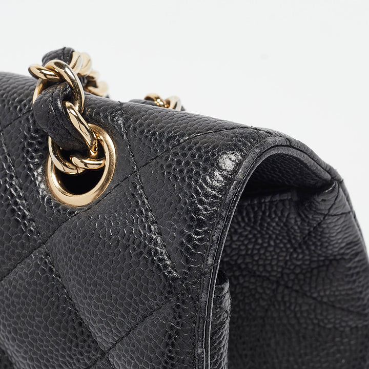 Chanel Black Quilted Caviar Leather Maxi Classic Single New Bag
