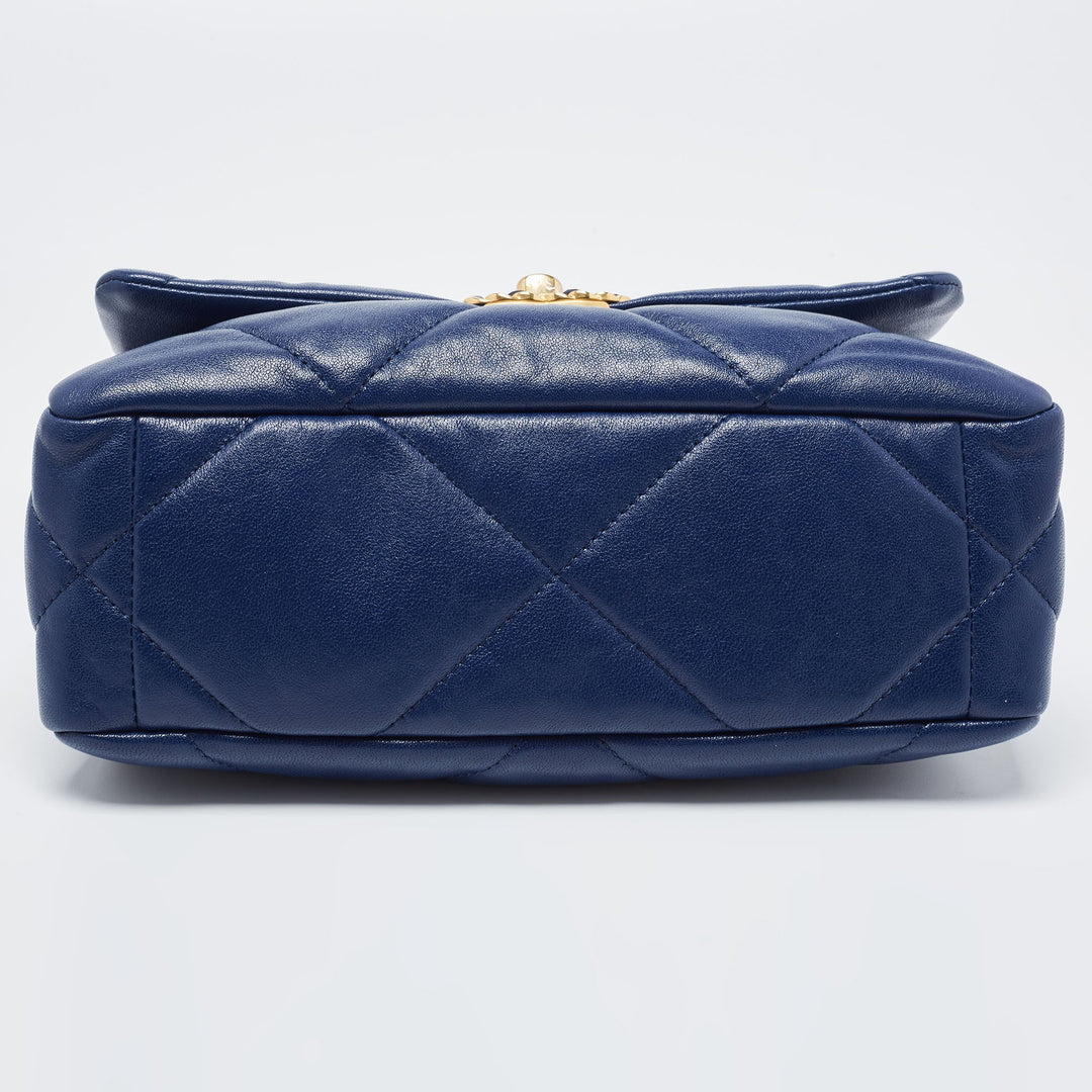 Chanel Blue Quilted Leather Medium 19 New Bag
