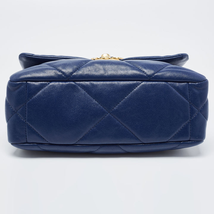 Chanel Blue Quilted Leather Medium 19 New Bag