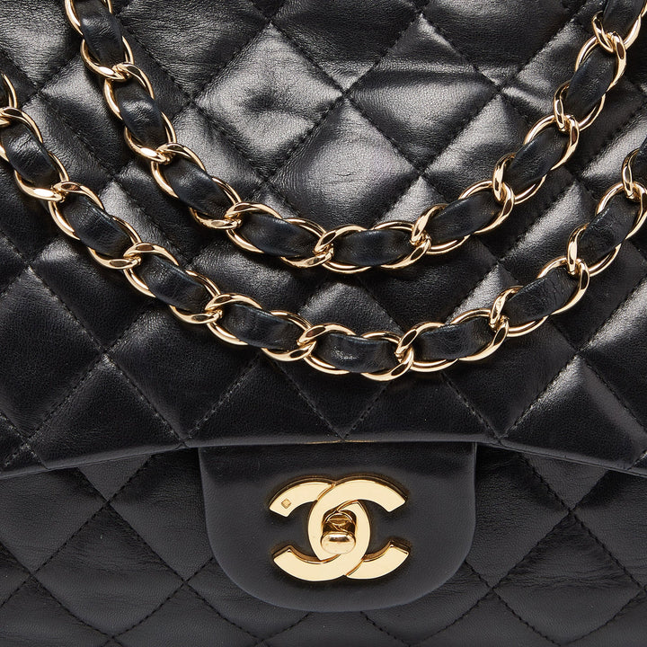 Chanel Black Quilted Leather Jumbo Classic Single New Bag