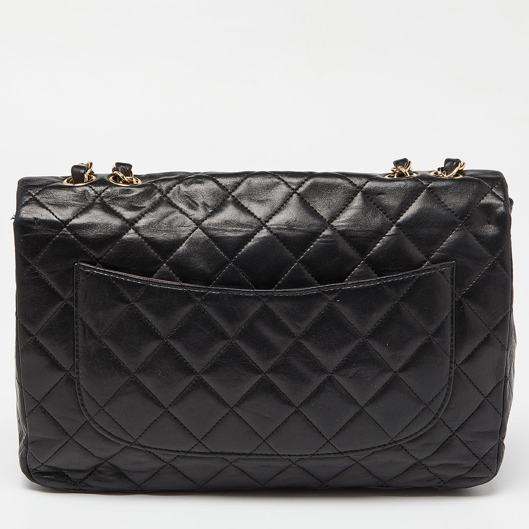 Chanel Black Quilted Leather Jumbo Classic Single New Bag