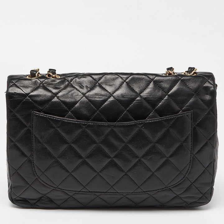 Chanel Black Quilted Leather Jumbo Classic Single New Bag