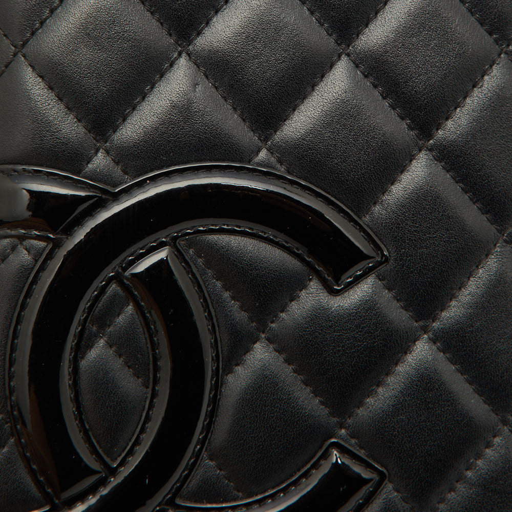 Chanel Black Quilted Leather Cambon Ligne Zippy Organizer Wallet