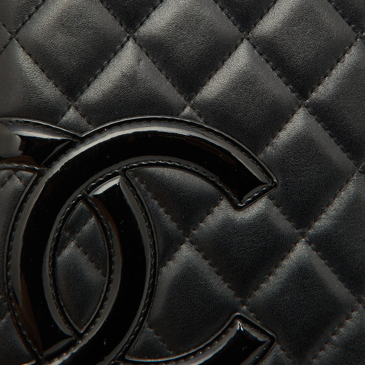 Chanel Black Quilted Leather Cambon Ligne Zippy Organizer Wallet