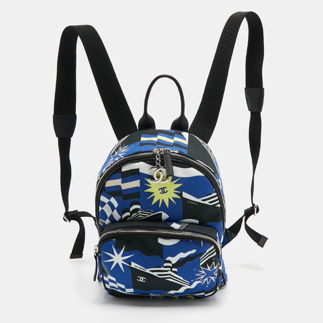 Top Quality Chanel Multicolor Printed Canvas La Pausa Bay Backpack