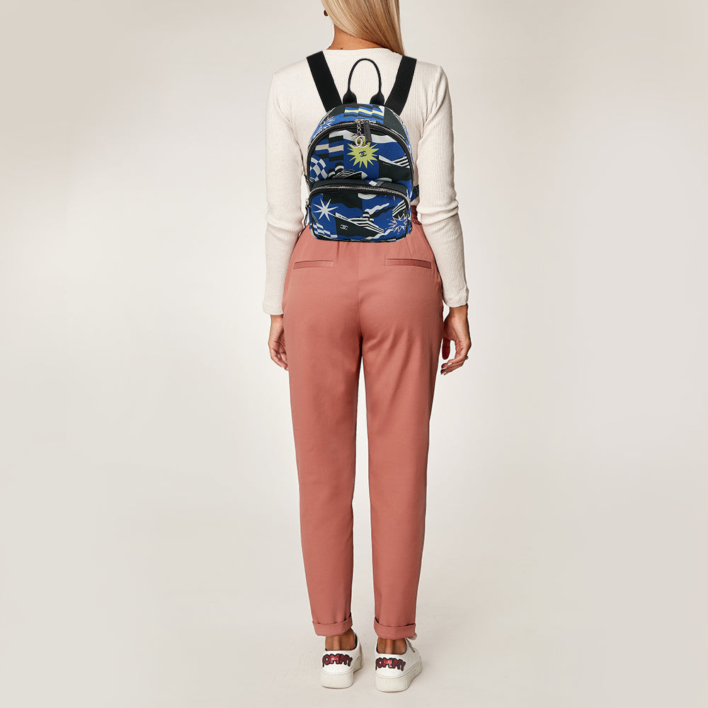 Top Quality Chanel Multicolor Printed Canvas La Pausa Bay Backpack
