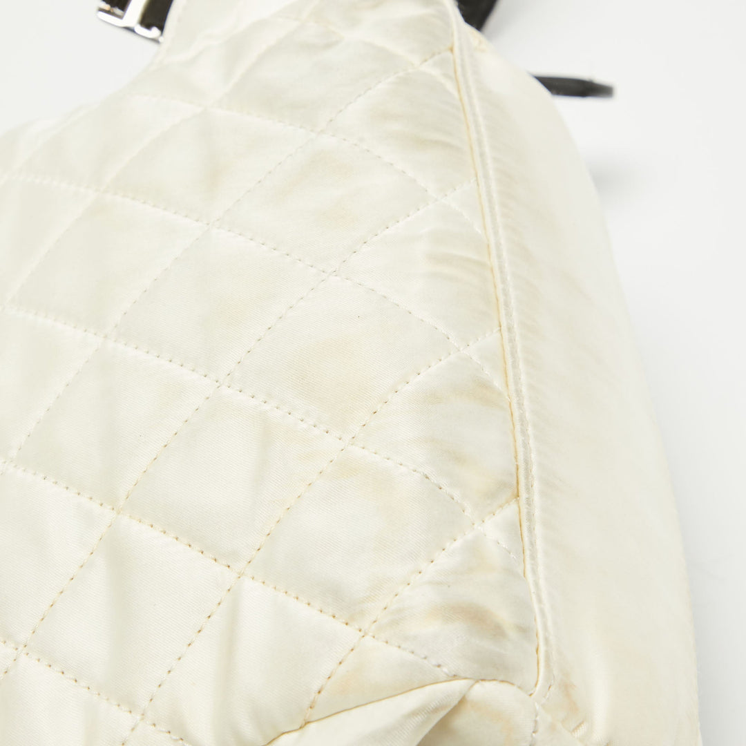Top Quality Chanel Black/Off White Quilted Satin and Tweed Sequins Mini Backpack