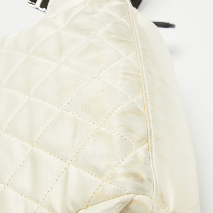 Top Quality Chanel Black/Off White Quilted Satin and Tweed Sequins Mini Backpack
