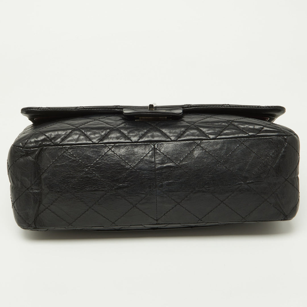 Chanel Black Quilted Aged Leather Reissue 2.55 Classic 227 New Bag