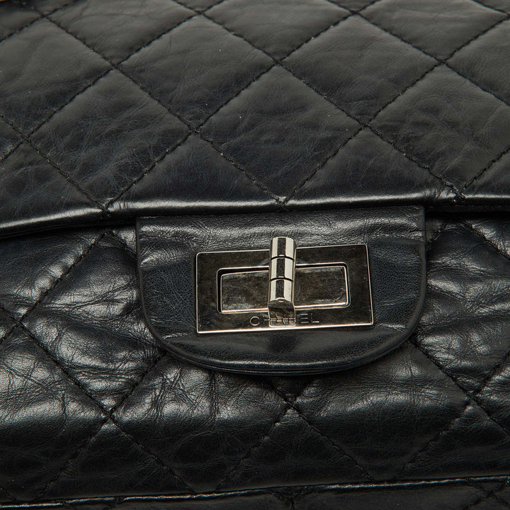 Chanel Black Quilted Aged Leather Reissue 2.55 Classic 227 New Bag