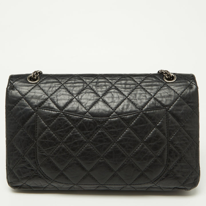 Chanel Black Quilted Aged Leather Reissue 2.55 Classic 227 New Bag