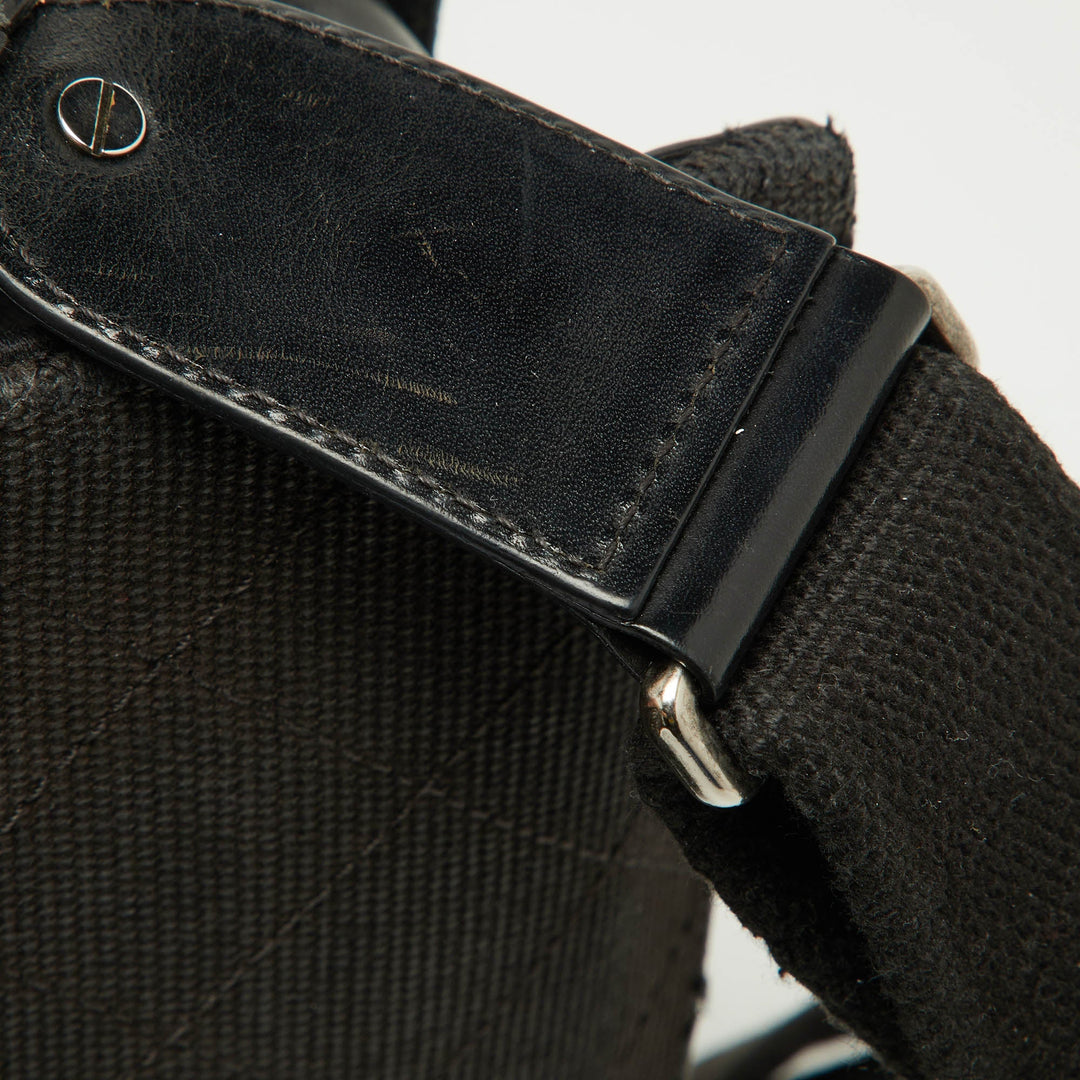 Chanel Black Quilted Canvas and Leather CC New Shoulder Bag