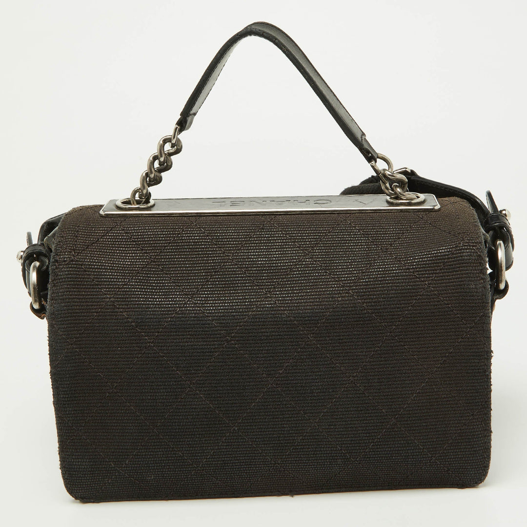 Chanel Black Quilted Canvas and Leather CC New Shoulder Bag