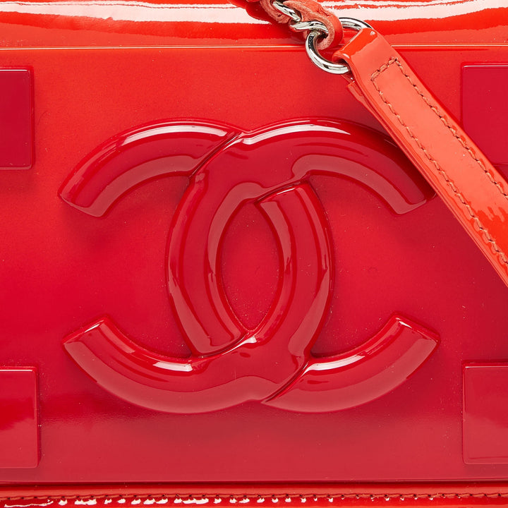 Top Quality Chanel Orange/Red Plexiglass Boy Brick Bag