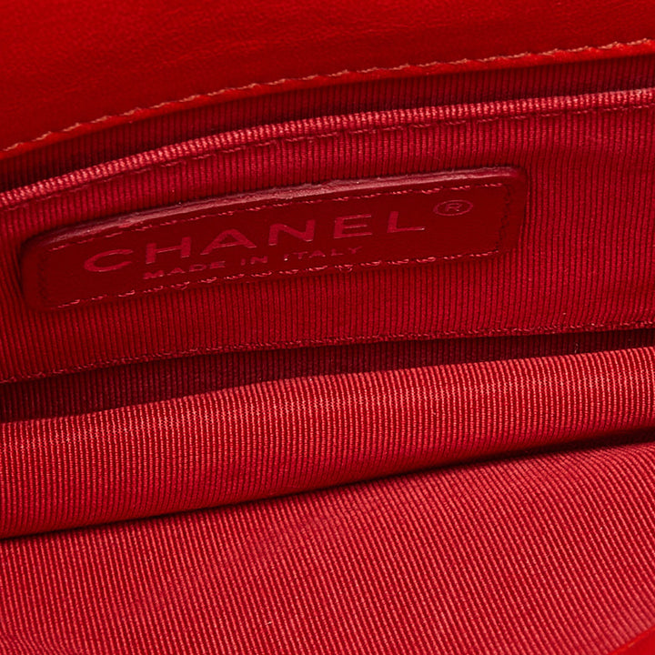 Top Quality Chanel Orange/Red Plexiglass Boy Brick Bag