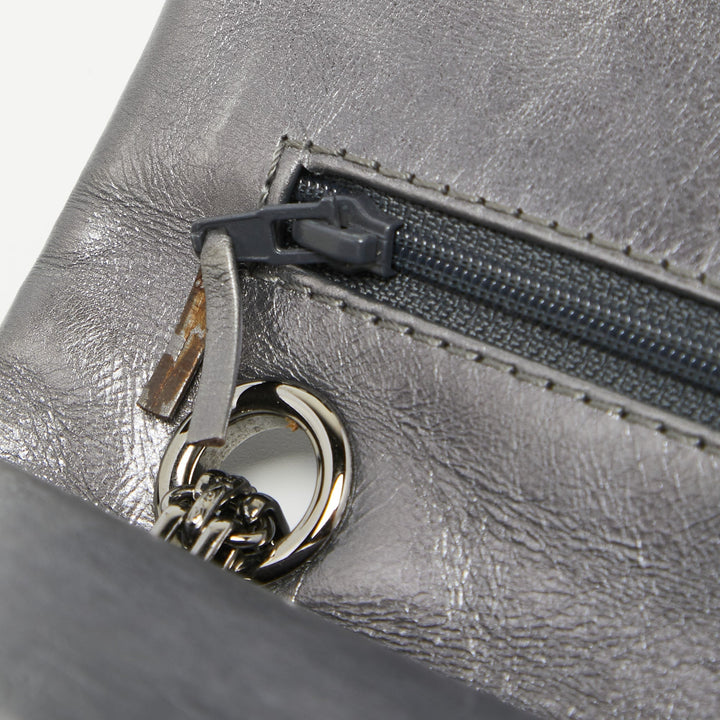 Chanel Metallic Grey Quilted Leather 226 Reissue 2.55 New Bag
