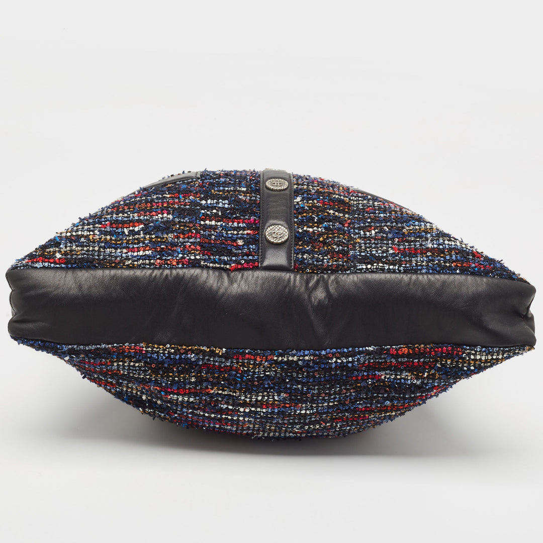 Top Quality Chanel Multicolor Tweed Fringe and Leather Large Girl Bag