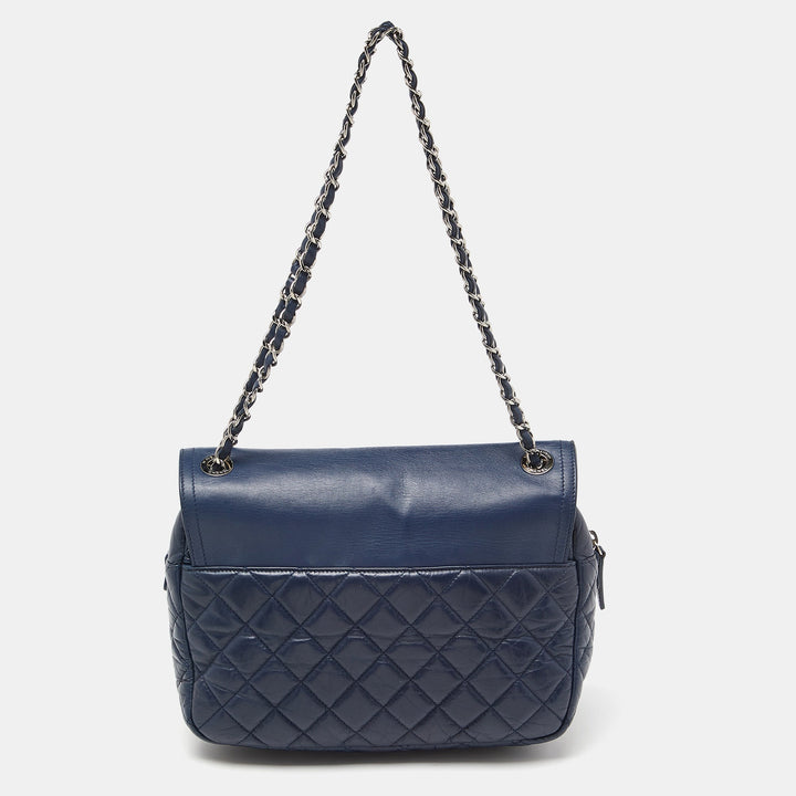 Chanel Blue Quilted Aged Leather New Shoulder Bag