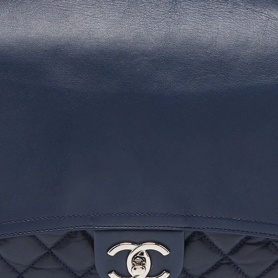 Chanel Blue Quilted Aged Leather New Shoulder Bag
