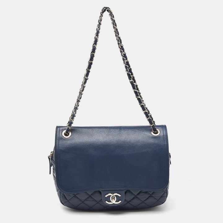 Chanel Blue Quilted Aged Leather New Shoulder Bag