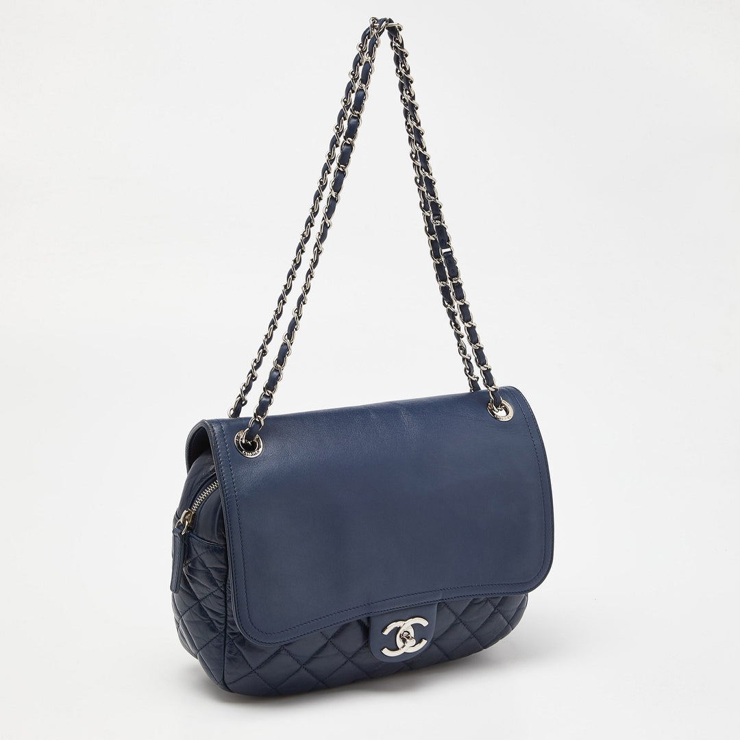 Chanel Blue Quilted Aged Leather New Shoulder Bag