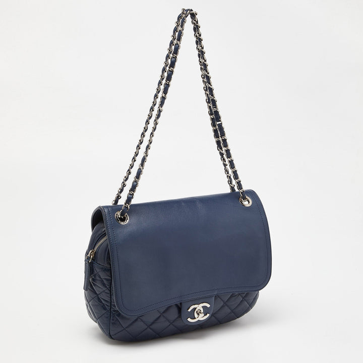 Chanel Blue Quilted Aged Leather New Shoulder Bag