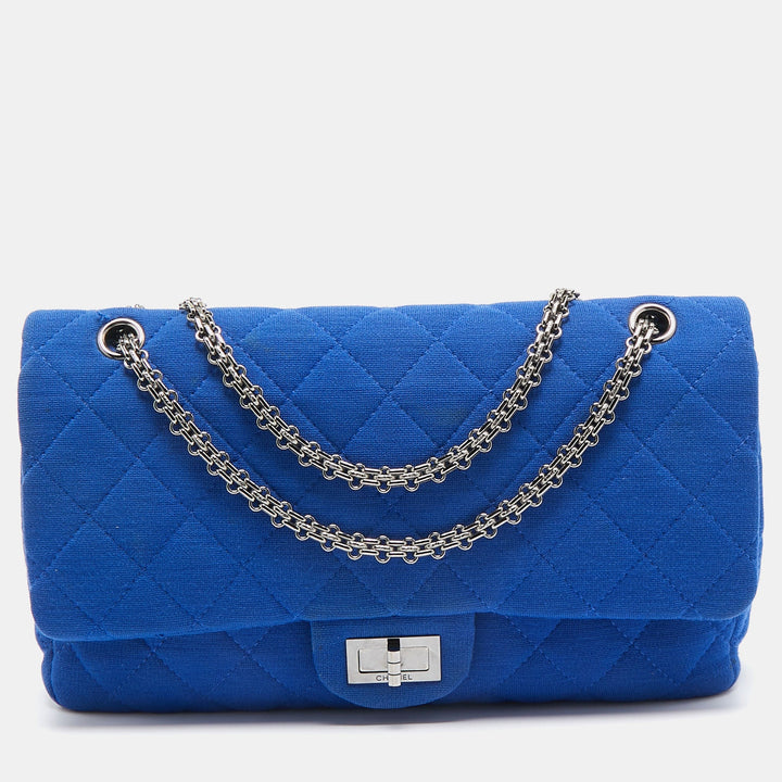 Chanel Blue Jersey Classic 227 Reissue 2.55 New Bag