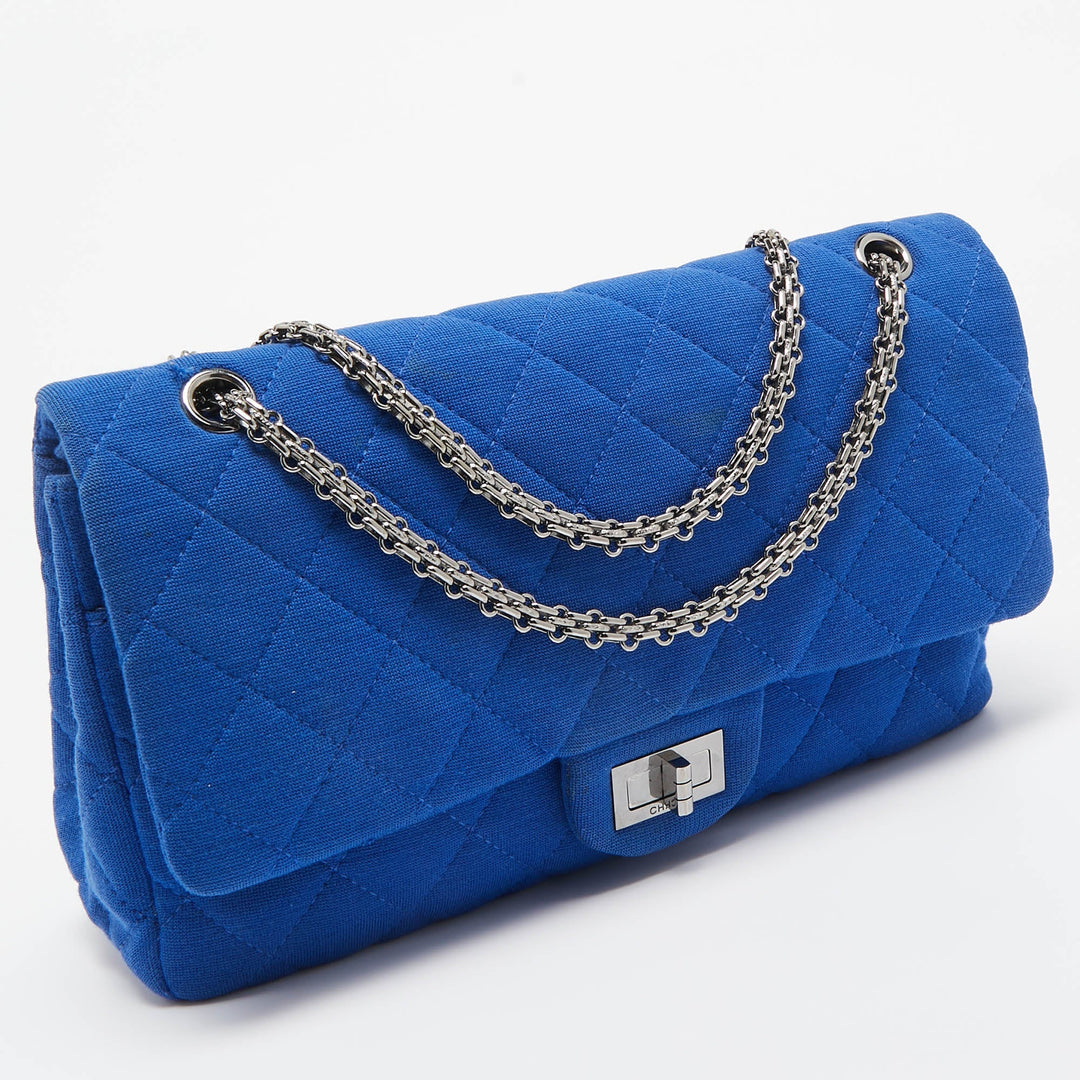 Chanel Blue Jersey Classic 227 Reissue 2.55 New Bag
