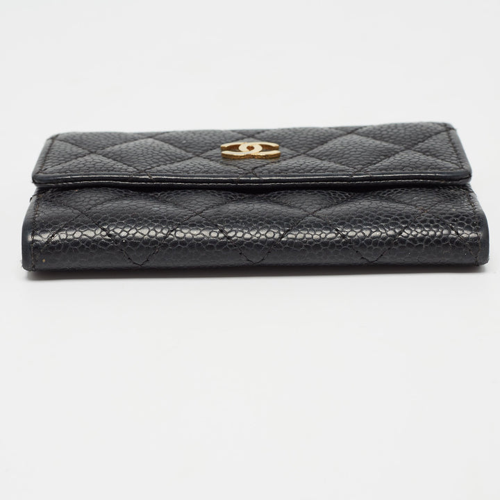 Chanel Black Caviar Quilted Leather CC New Card Case